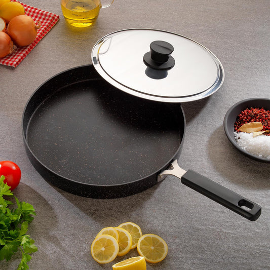 Schafer Fish Pan 32 Cm Kapaklı Balık Tavası Siyah