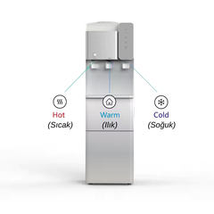 Finlux Üstten Damacanalı Buz Yapma Makineli Su Sebili Silver