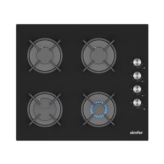 Simfer Klasik Set Üstü Gazlı Cam Ocak Siyah