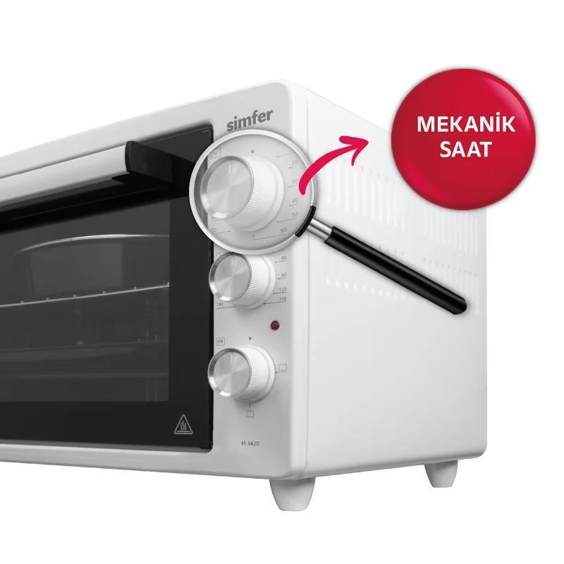 Simfer 34 Lt 1300 W Statik Midi/Mini Fırın Beyaz
