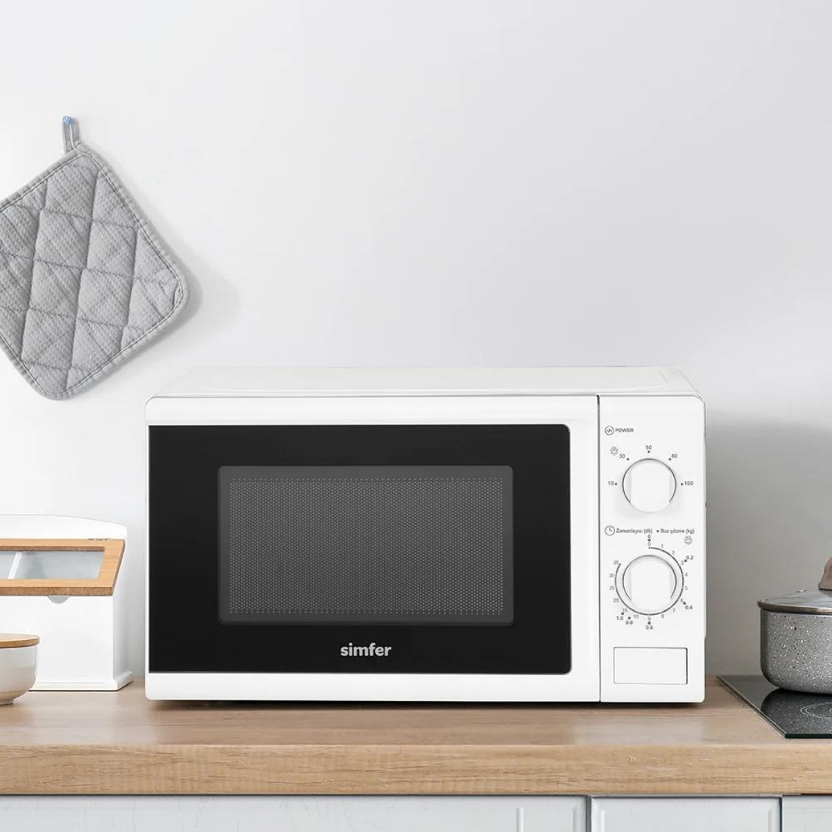 Simfer 20 Lt Mekanik Mikrodalga Fırın 700W Beyaz