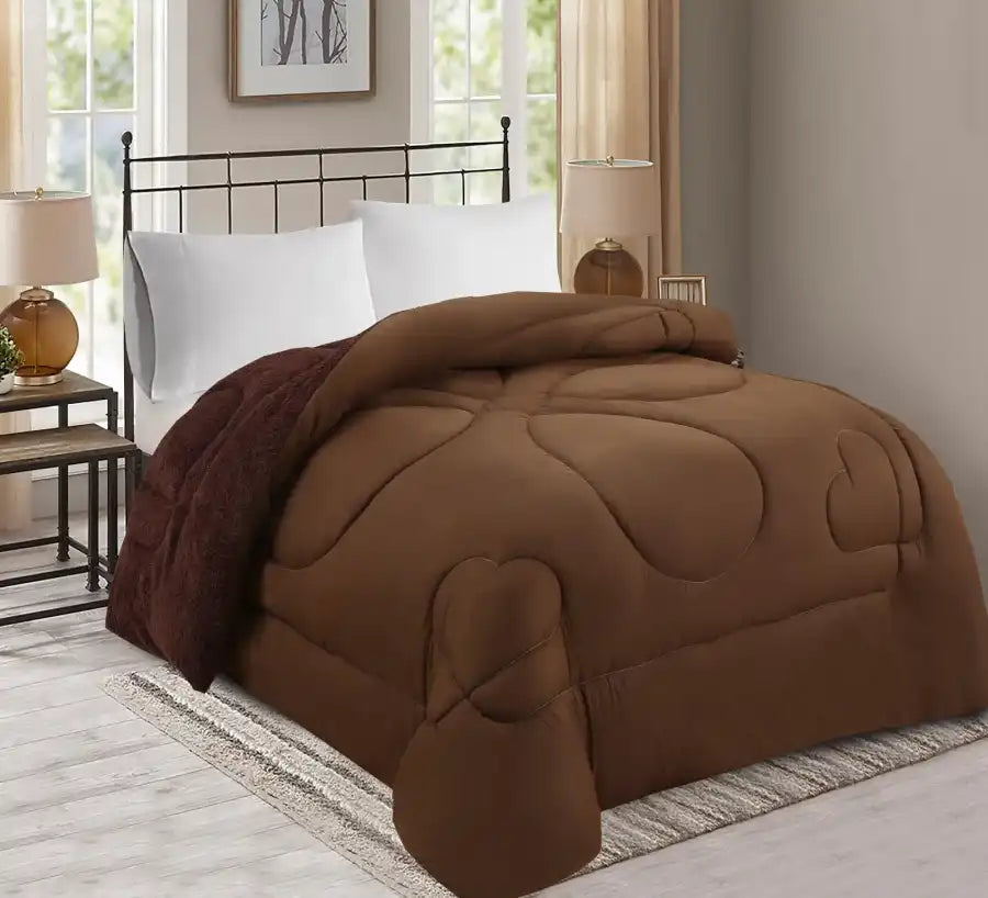 Orkide Welsoft Comforter Çift Kişilik Yorgan Kahve