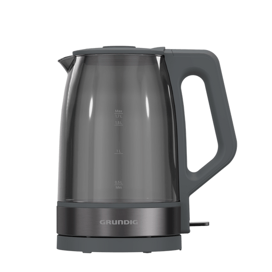 Grundig 1.7 Lt Füme Camlı Kettle Su Isıtıcı Dark Inox